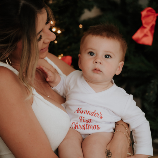 Baby's First Christmas Kimono-Style Onesie