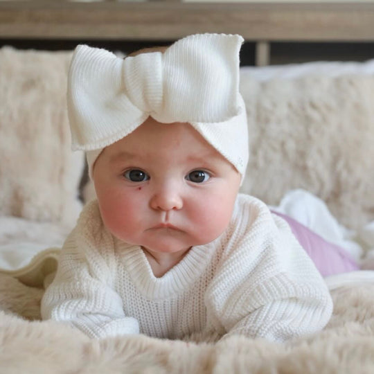 Oversized Bow Headband – Ivory