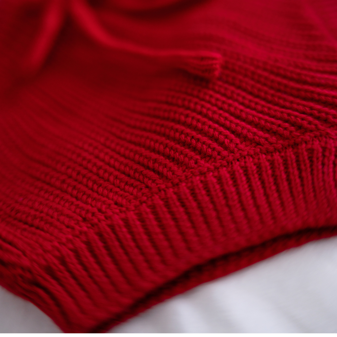 Christmas Red Knit Bubble Shorties