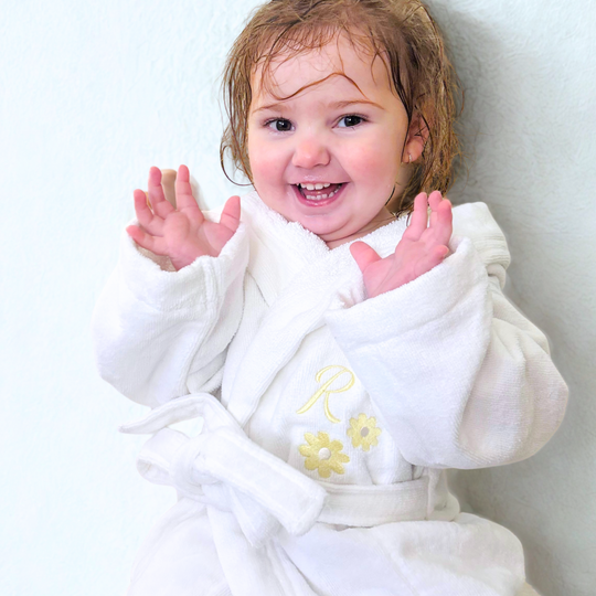 Premium Toddler Swim & Bath Robe - White