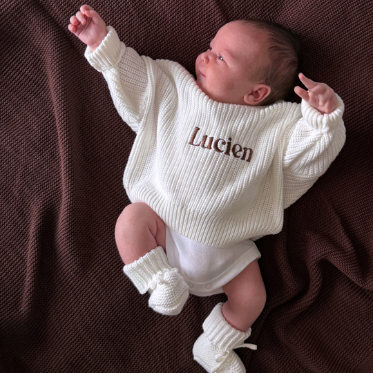 Personalised Chunky Knit Sweater - Ivory