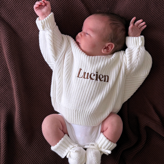 Personalised Chunky Knit Sweater - Ivory
