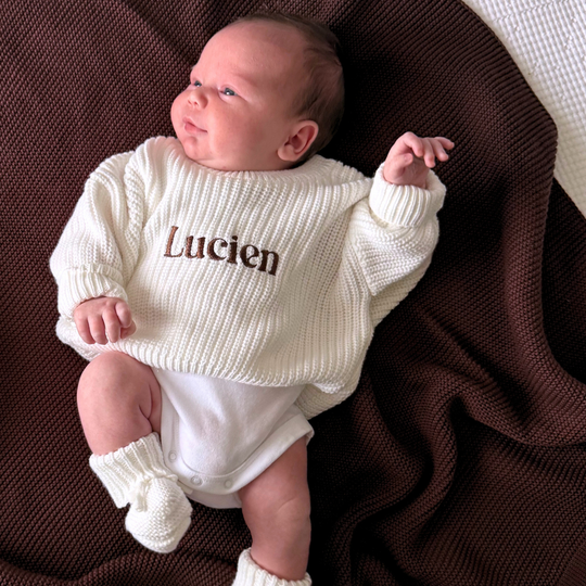Personalised Chunky Knit Sweater - Ivory