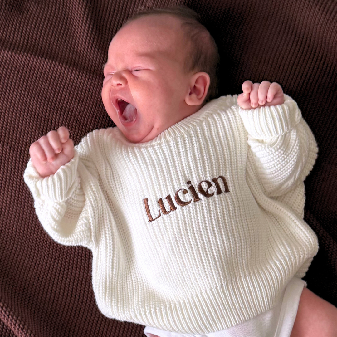 Personalised Chunky Knit Sweater - Ivory