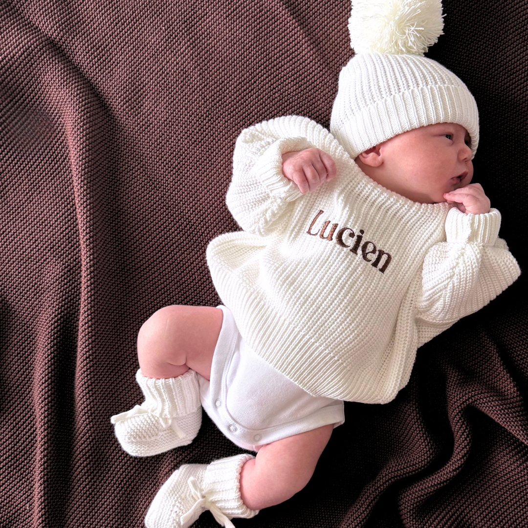 Personalised Chunky Knit Sweater - Ivory