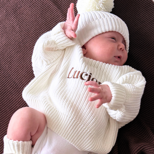 Personalised Chunky Knit Sweater - Ivory
