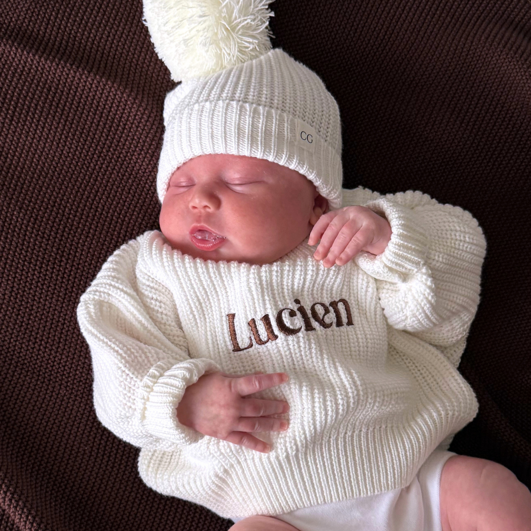 Personalised Chunky Knit Sweater - Ivory