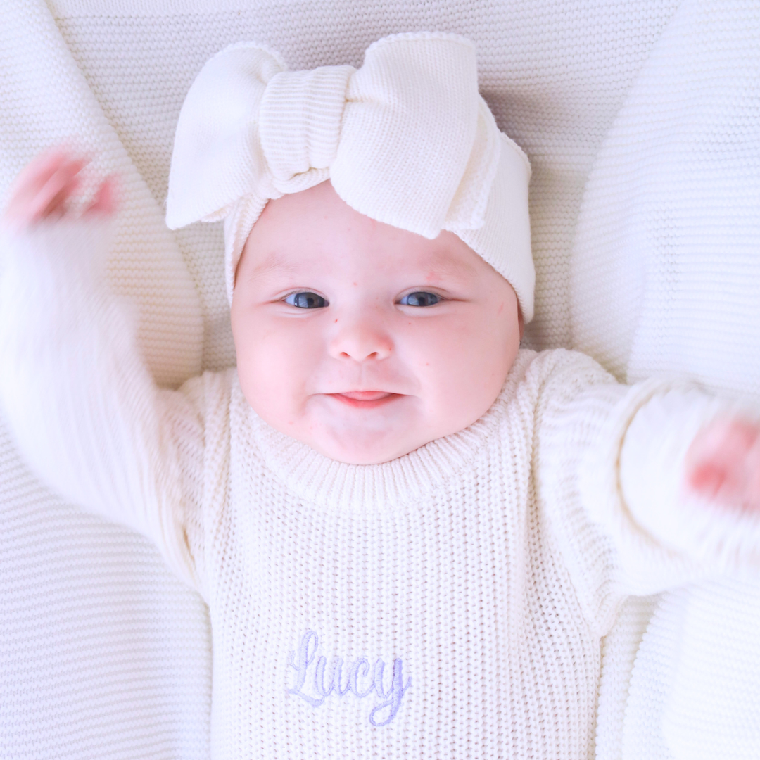 Oversized Bow Headband – Ivory