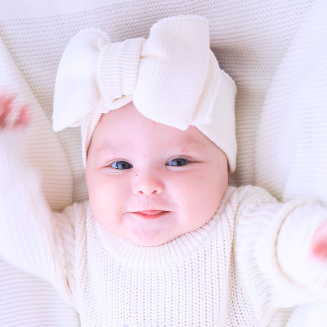 Oversized Bow Headband – Ivory