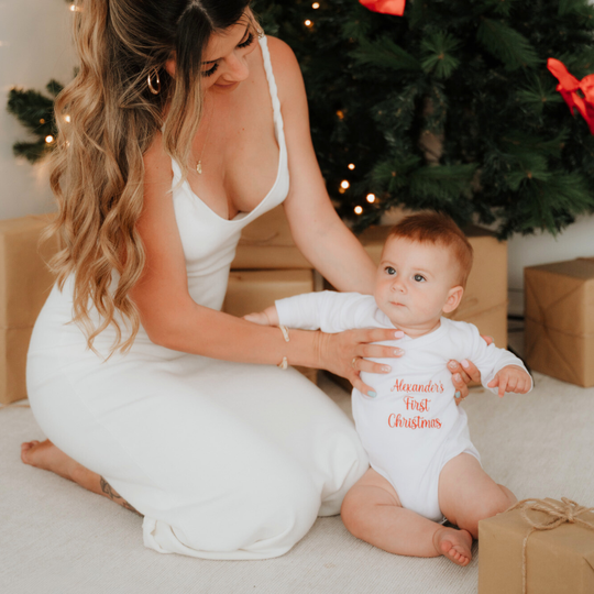 Baby's First Christmas Kimono-Style Onesie