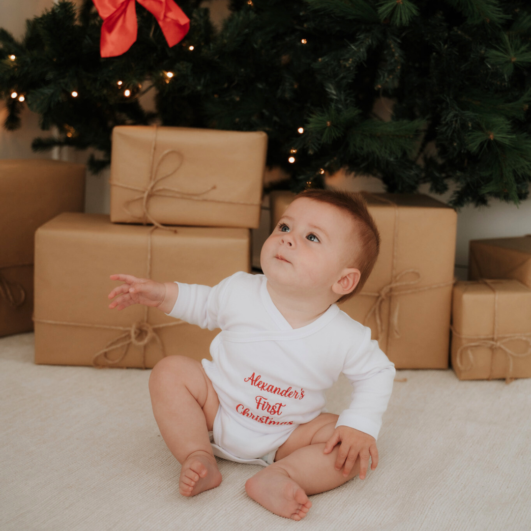 Baby's First Christmas Kimono-Style Onesie