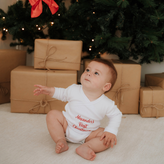 Baby's First Christmas Kimono-Style Onesie