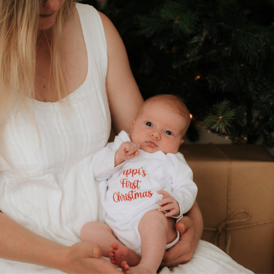 Baby's First Christmas Kimono-Style Onesie