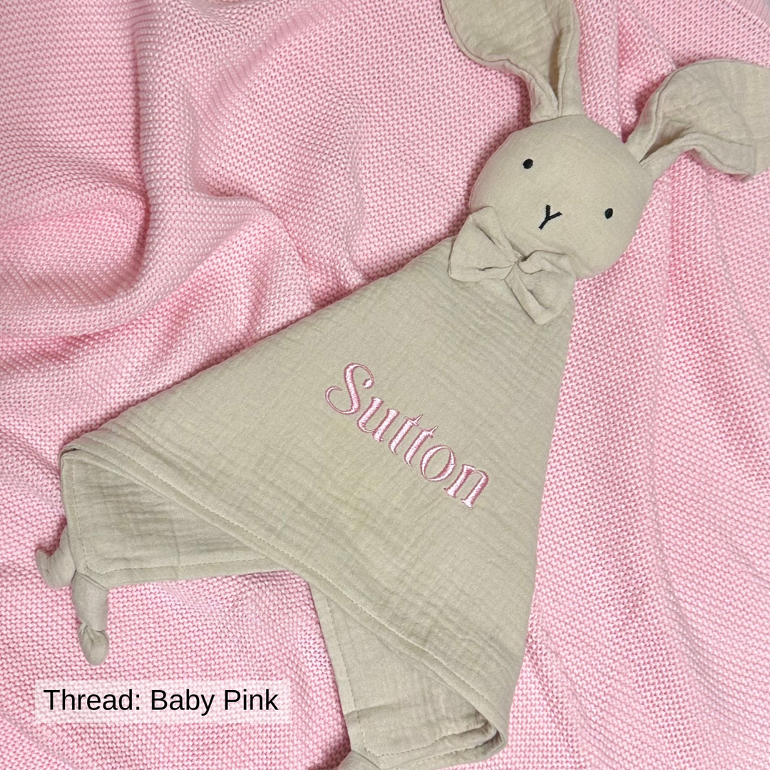 Organic Cotton Muslin Bunny Baby Comforter - Oatmeal