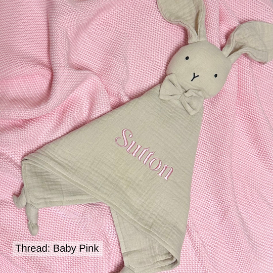 Organic Cotton Muslin Bunny Baby Comforter - Oatmeal