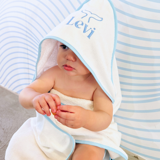 Twin Pack - Luxe Baby Hooded Bath Towels - Baby Blue