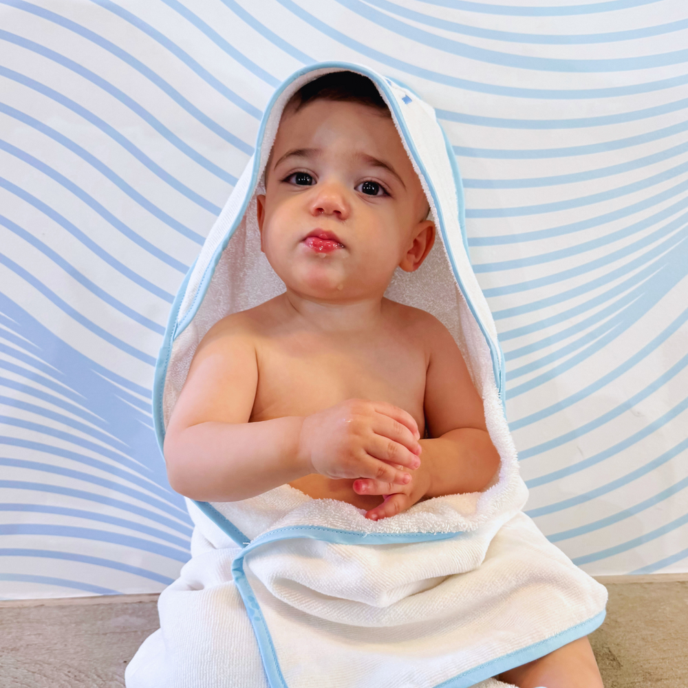 Twin Pack - Luxe Baby Hooded Bath Towels - Baby Blue