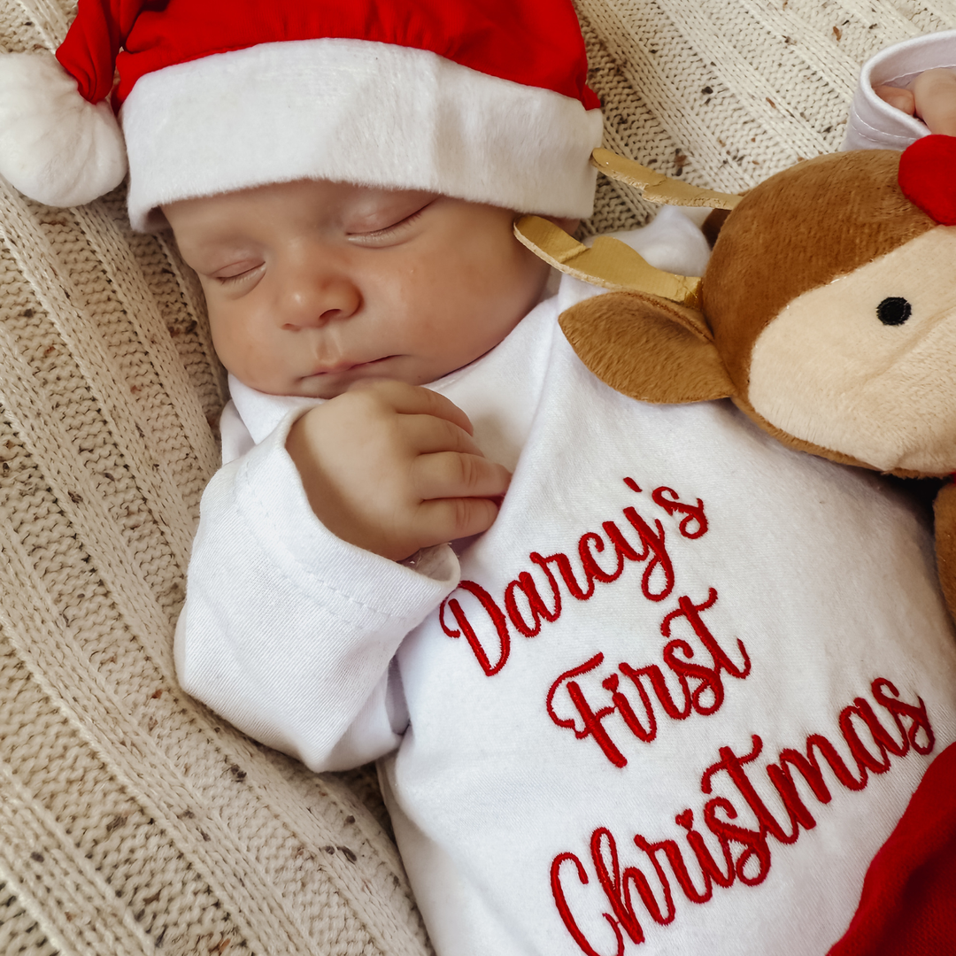 Baby's First Christmas Kimono-Style Onesie