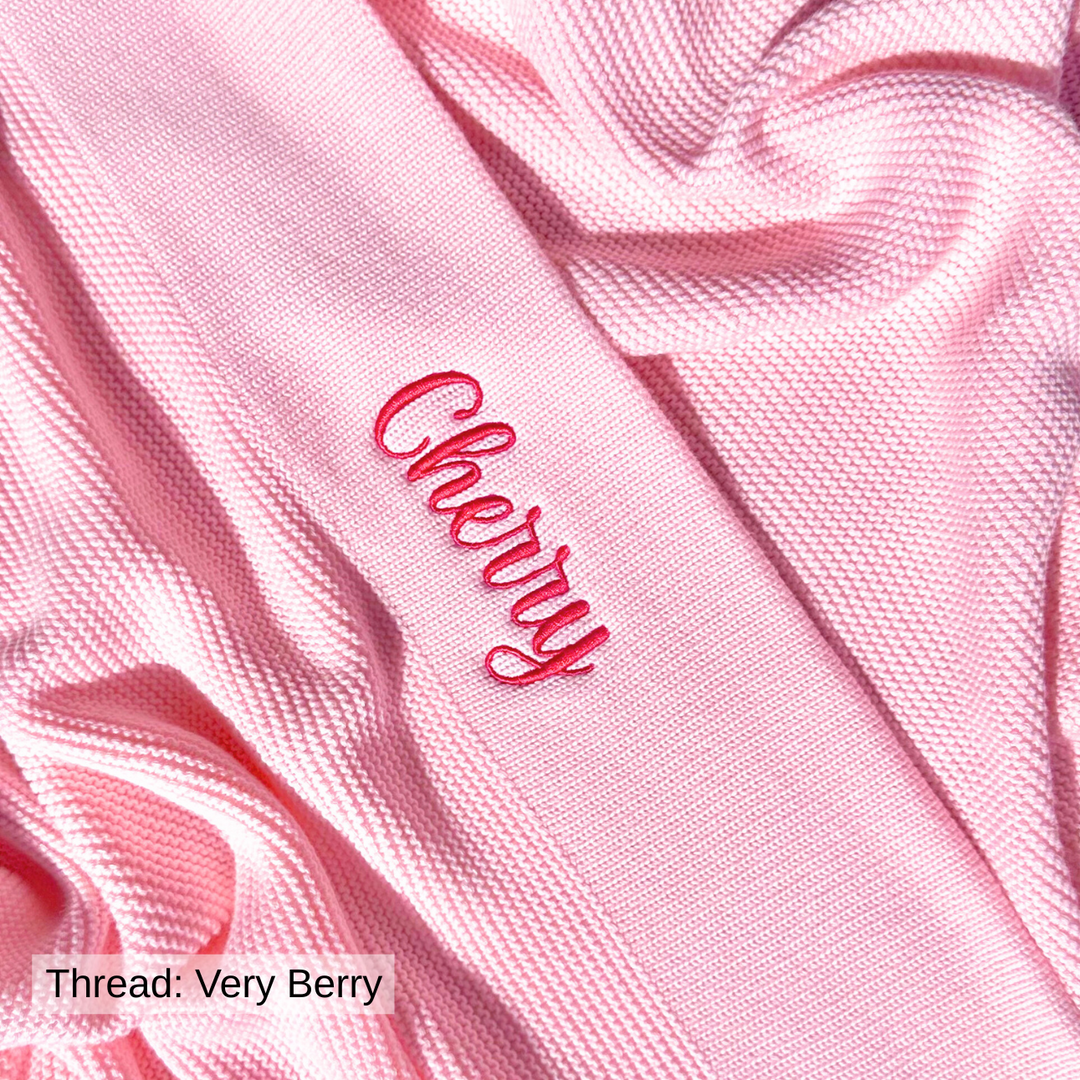 Personalised Cotton Knit Baby Blanket - Baby Pink