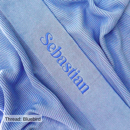 Personalised Cotton Knit Baby Blanket - Blue Bell