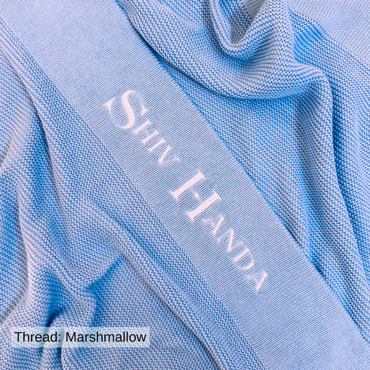Personalised Cotton Knit Baby Blanket - Blue Bell
