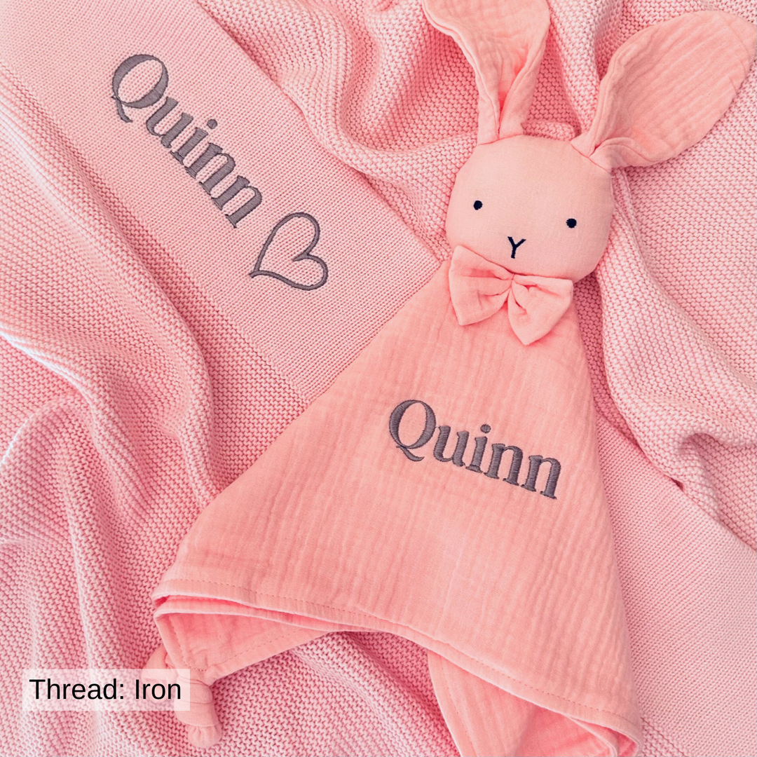 Personalised Cotton Knit Baby Blanket - Baby Pink