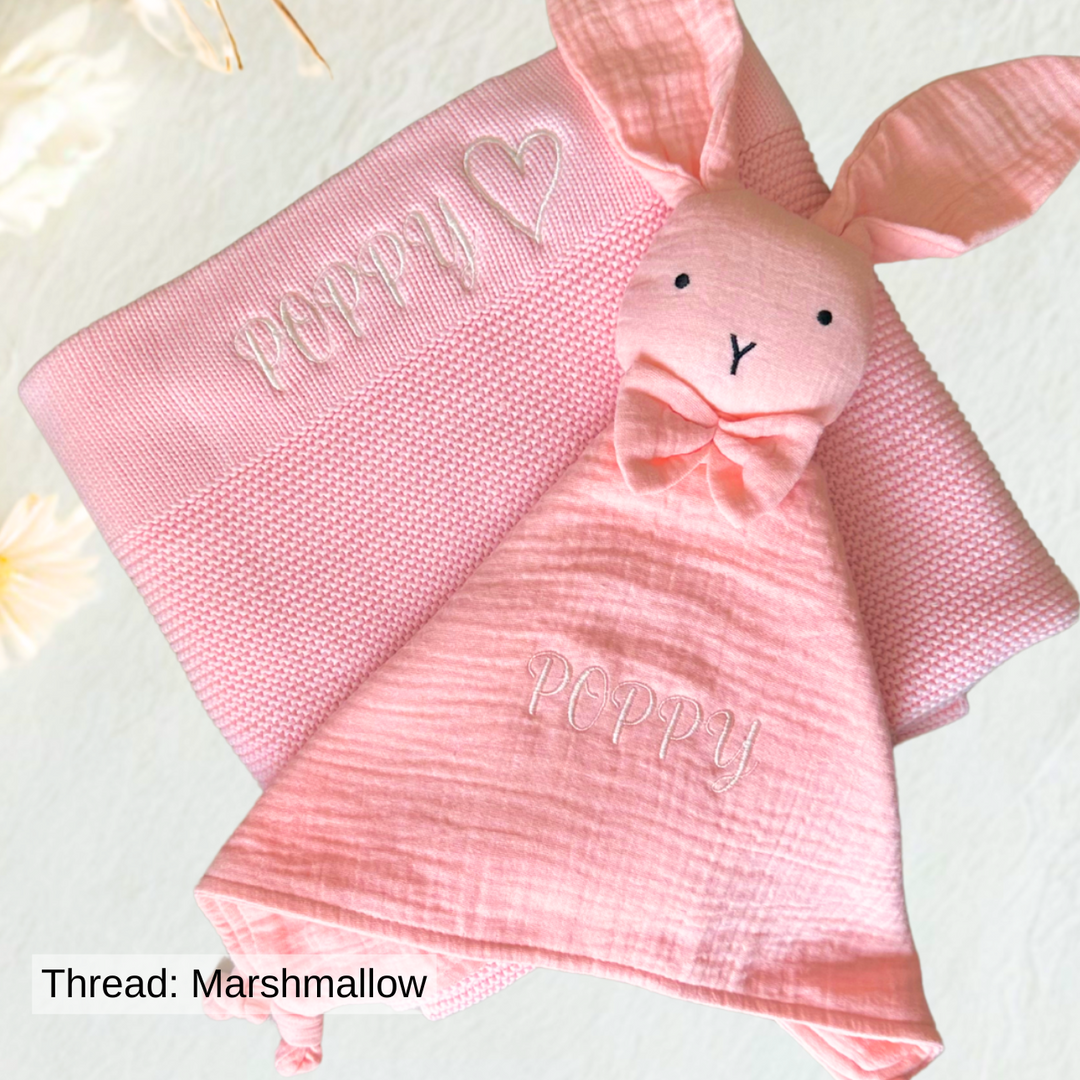 Personalised Cotton Knit Baby Blanket - Baby Pink