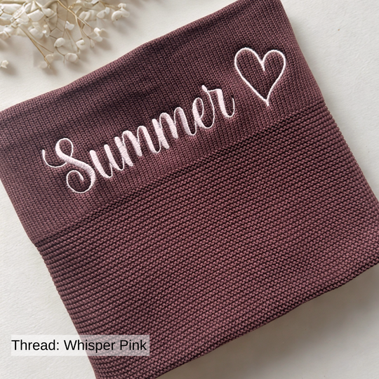 Personalised Cotton Knit Baby Blanket - Chocolate