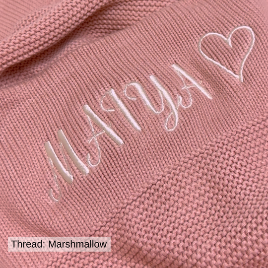 Personalised Cotton Knit Baby Blanket - Dusty Pink