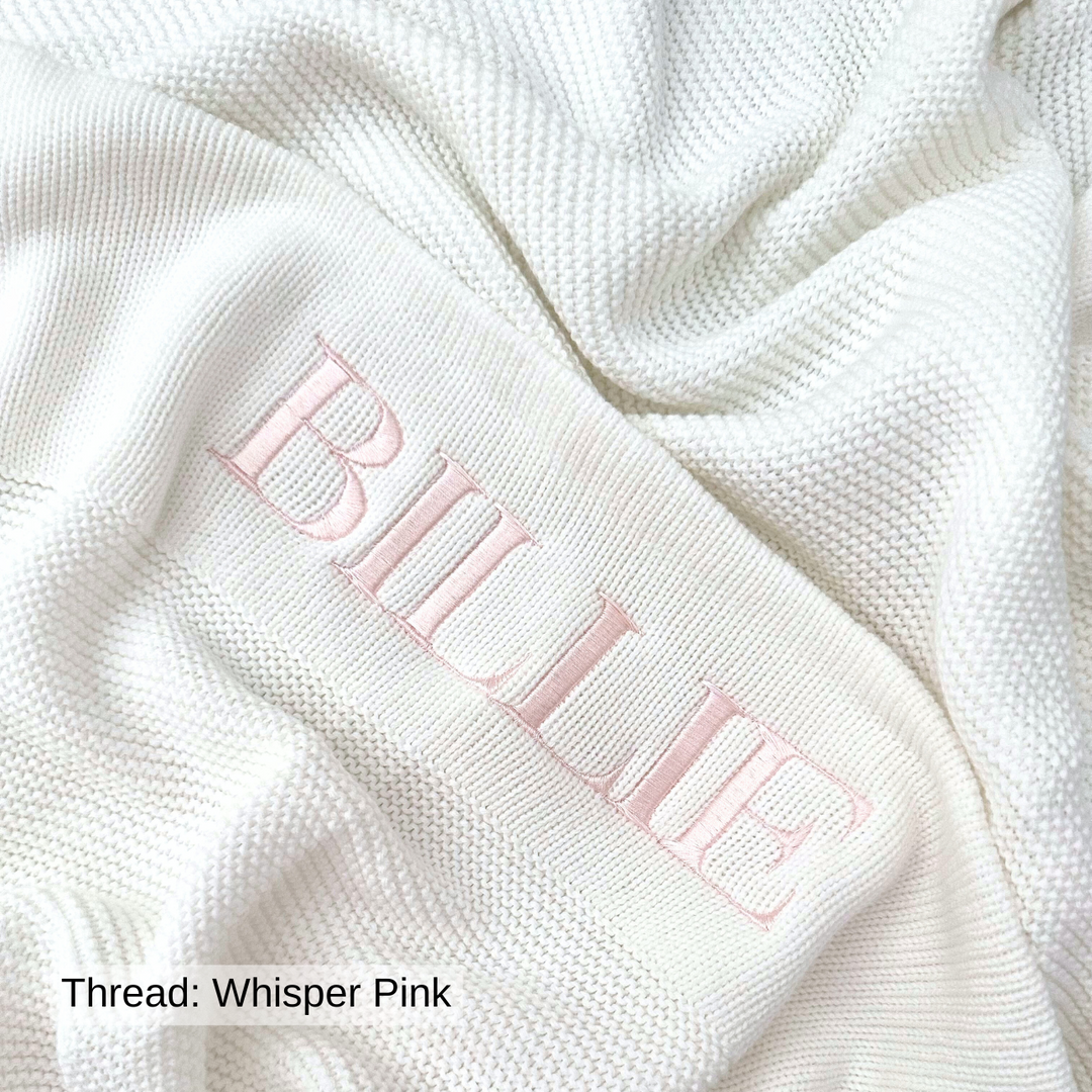 Personalised Cotton Knit Baby Blanket - Ivory