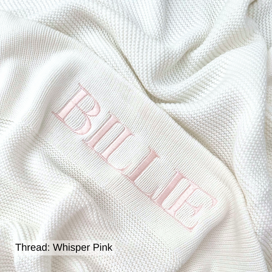 Personalised Cotton Knit Baby Blanket - Ivory