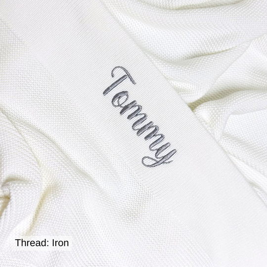 Personalised Cotton Knit Baby Blanket - Ivory