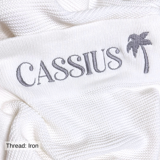 Personalised Cotton Knit Baby Blanket - Ivory