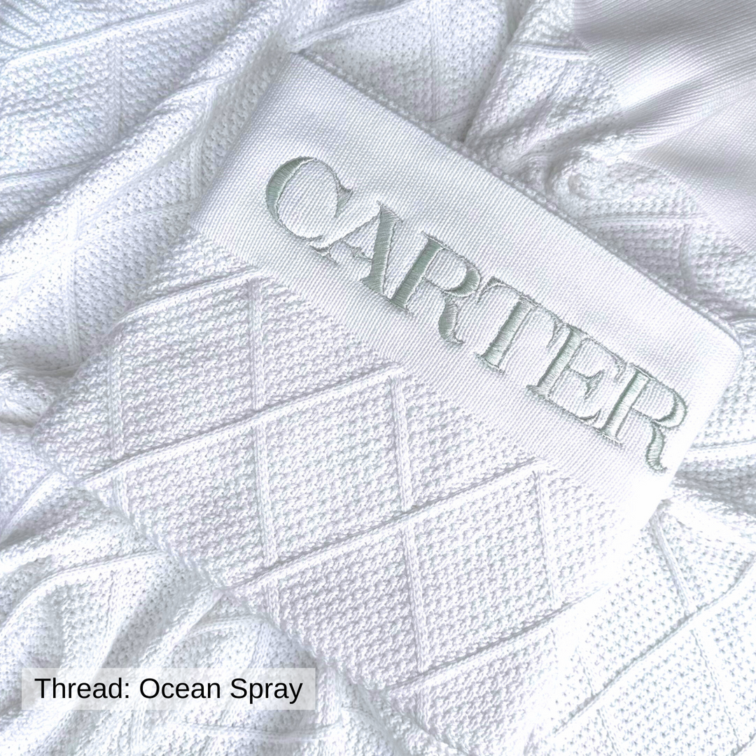 Personalised Diamond Knit Baby Blanket - Ivory