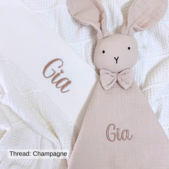 Personalised Diamond Knit Baby Blanket - Ivory