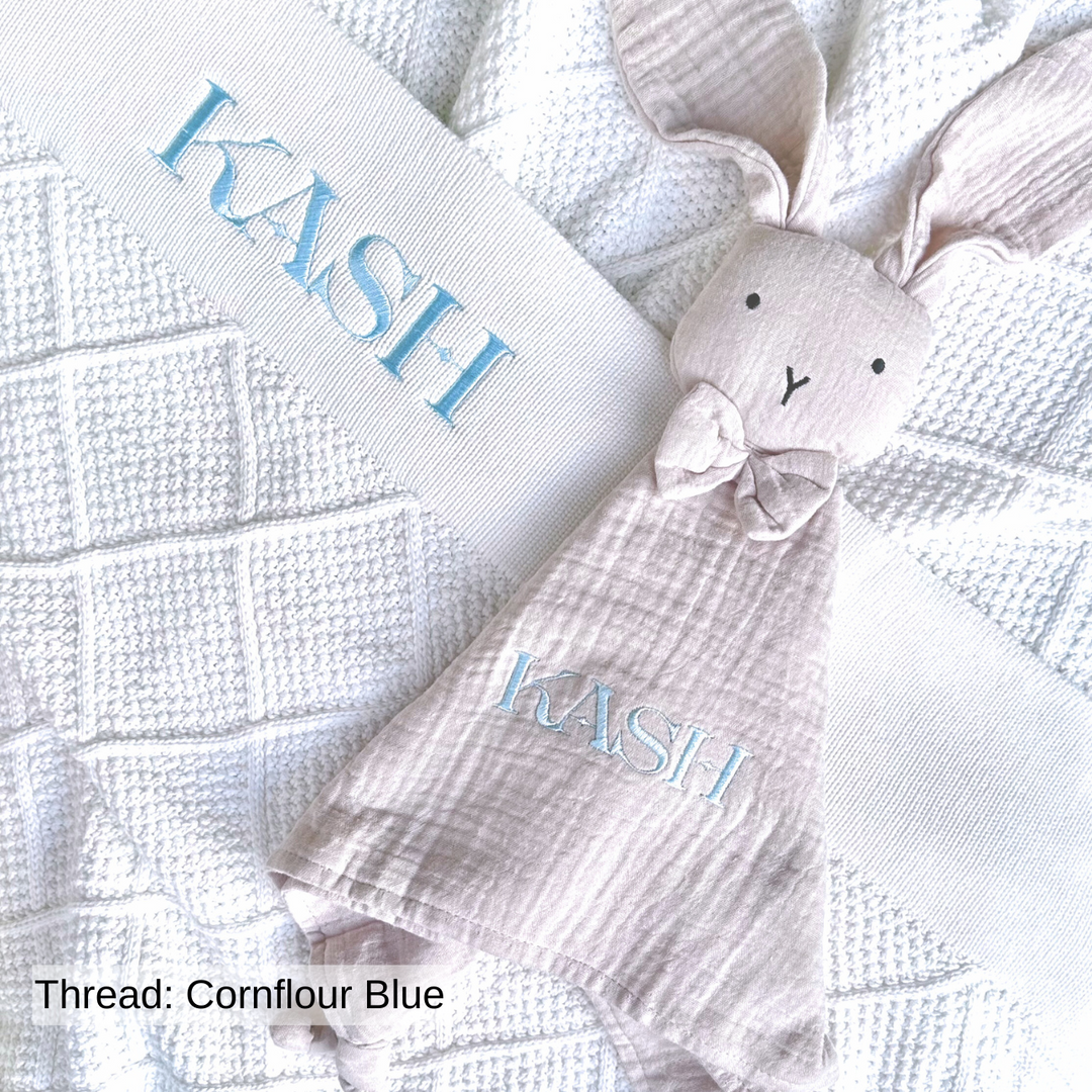 Personalised Diamond Knit Baby Blanket - Ivory