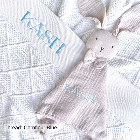 Personalised Diamond Knit Baby Blanket - Ivory