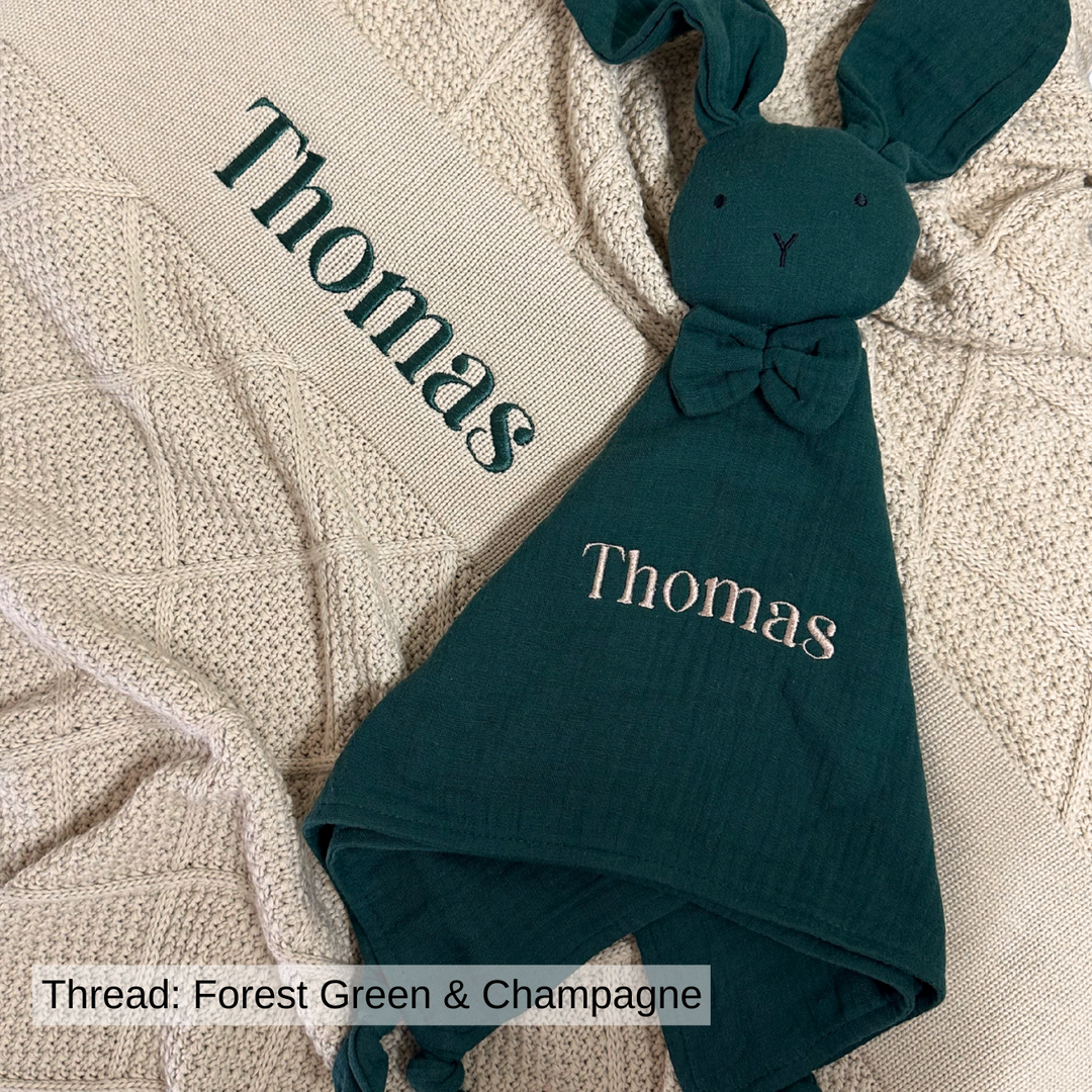 Personalised Diamond Knit Baby Blanket - Oatmeal