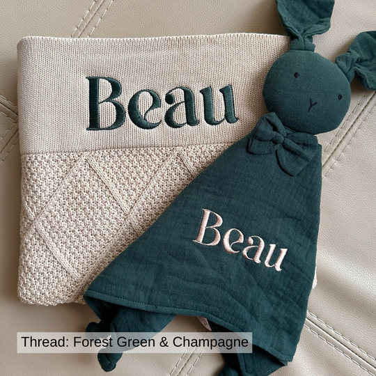 Personalised Diamond Knit Baby Blanket - Oatmeal