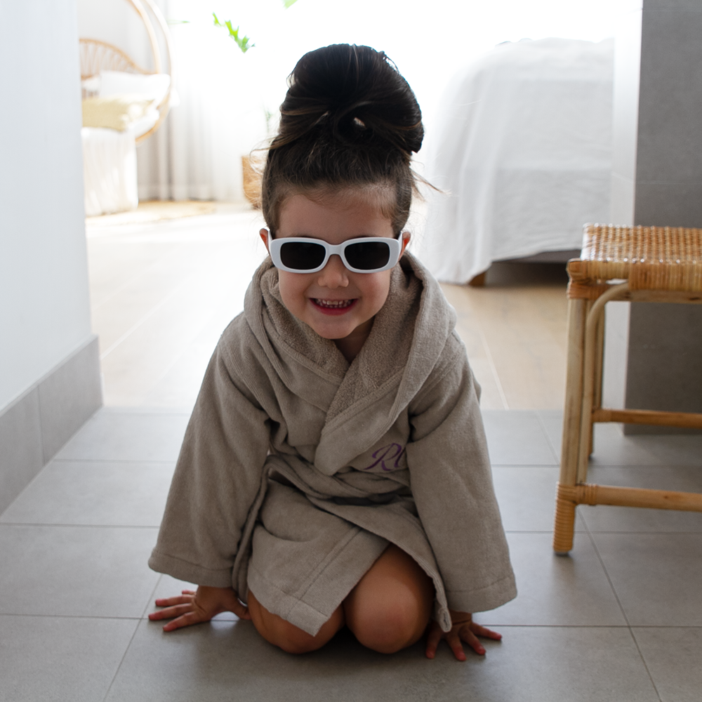 Premium Toddler Swim & Bath Robe - Stone Beige