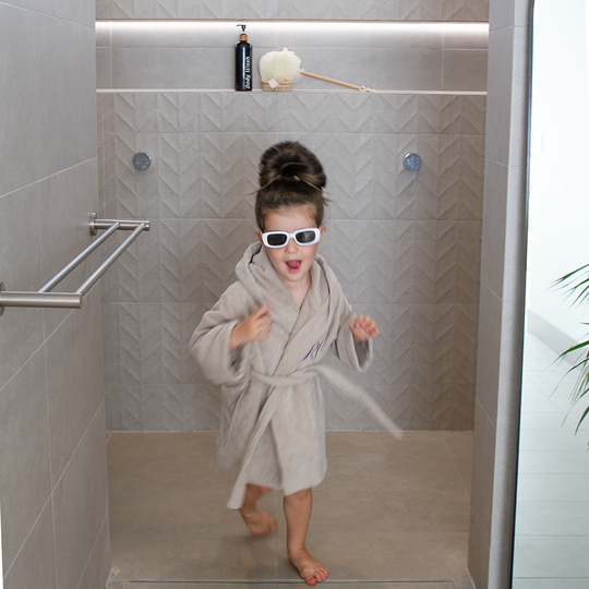 Premium Toddler Swim & Bath Robe - Stone Beige