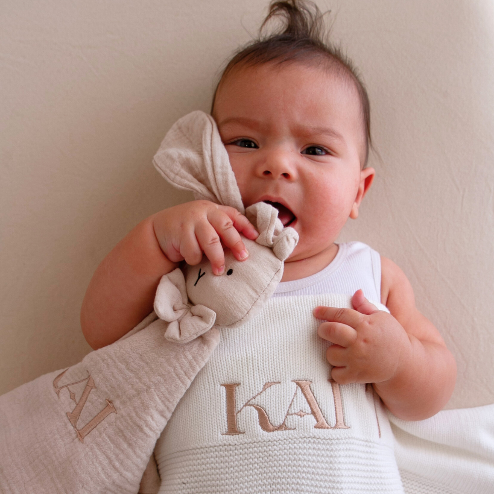 Personalised Cotton Knit Baby Blanket Ivory