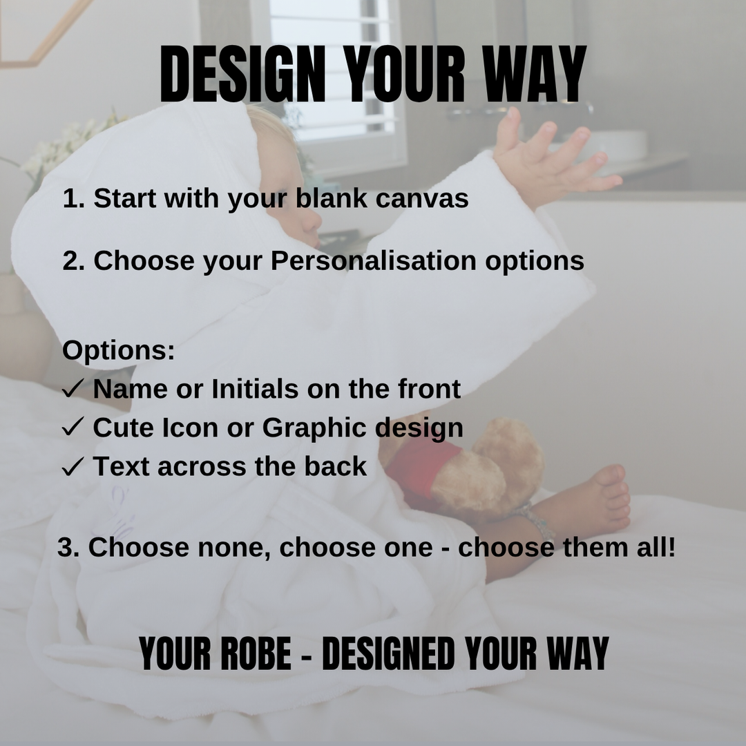 Premium Swim & Bath Robe - White - Design Your Way