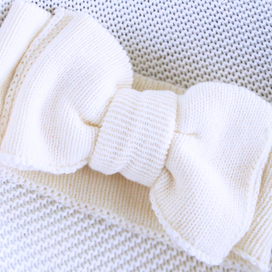Oversized Bow Headband – Ivory